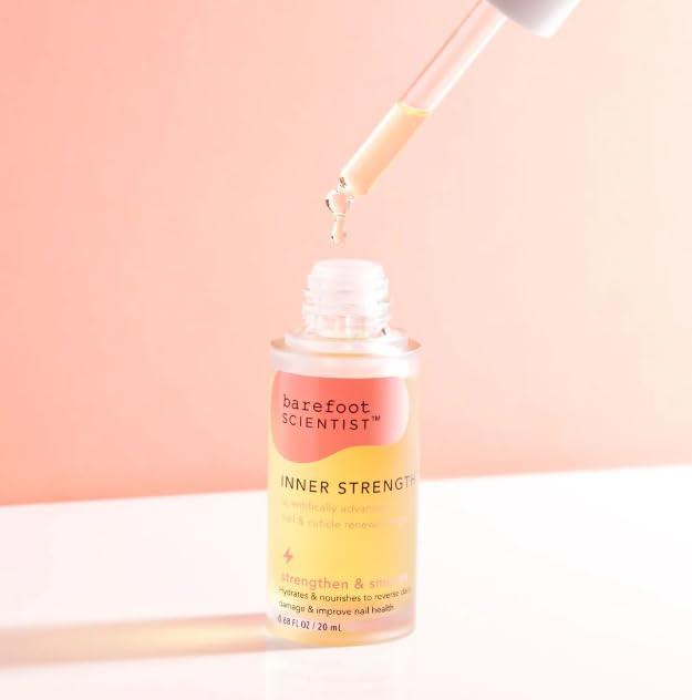 Barefoot Scientist Inner Strength Nail and Cuticle Renewal Drops, Award-Winning Cuticle Oil for Fingernails and Toenails Clear, 20 mL