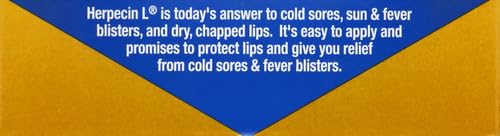 Herpecin L Lip Balm Stick 30 SPF 0.1 Ounce Tube Cold Sore Sun & Fever Blisters and Chapped Lips Relief Lip Balm with SPF30 and Lysine (Pack of 2)