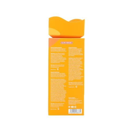Glow Heroes Skincare Giftset - A Trio with Vitamin C Serum 30ml, Eye Cream 15ml & Body Cream 50ml - Rejuvenate - Vegan & Cruelty-Free, Made in UK