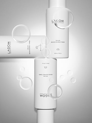 LAGOM Cellus Revive Essence Toner Natural Nurturing Replenishment with 3-Layer Hyaluronic Acid Chamomile Lavender Face Calming Soothing Herbal Nutrition Sensitive Dry Oily All Skin 6.76 Fl Oz