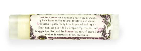 100% Natural Beeswax Lip Balm with Organic Oils (Lavender, Propolis, Bergamot, 2 pack)