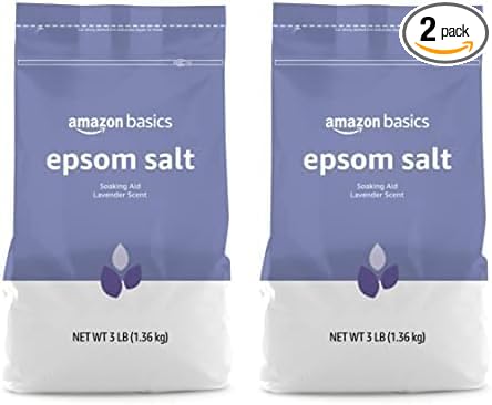 Amazon Basics Epsom Salt Soaking Aid, Lavender Scented, 3 Pound, 2-Pack (Previously Solimo)