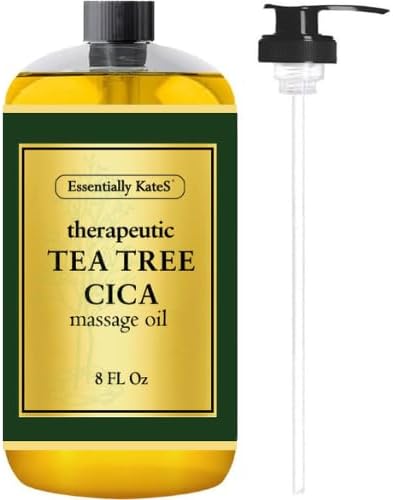Tea Tree Oil CICA Massage Oil 8 Fl Oz - Purifying, Invigorating and Hydrating - Soothes Sore Muscles and Joints - Centella asiatica