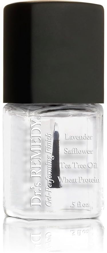 Dr's Remedy 4 Pack Nail Polish Treatment, Smart Start Kit, Non Toxic and Organic All Natural Enriched Nail Strengthener - RADIANT Remover/BASIC Base Coat/CALMING Clear/REMEDY Red with BONUS Jute Bag