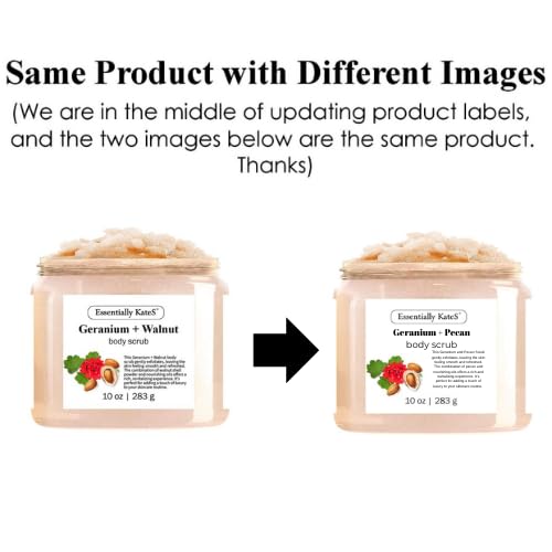 Geranium + Pecan Body & Foot Scrub 10 oz - a refreshing exfoliating experience, leaving your skin feeling smooth, soft, and revitalized - The best stocking stuffer.