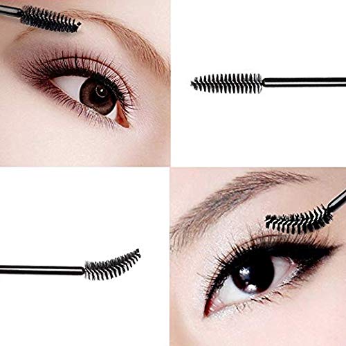 G2PLUS 300PCS Eyelash Brush, Disposable Eyelash Mascara Brushes Wands Applicator Tools Makeup Brush Kits, Eyelash Spoolies Eyelashes Brush for Eyelash Extensions and Eyebrow Brush (Black)