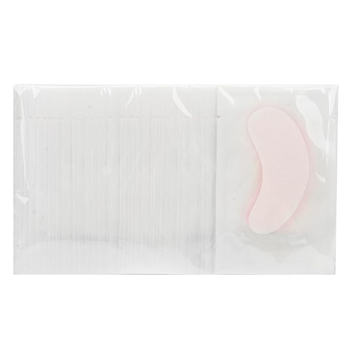 100 Pairs Hydrogel Under Eye Gel Patches Lint Free Eye Lash Pads Eyelash Extension Tool Mask Eyepads, Transparent/Pink