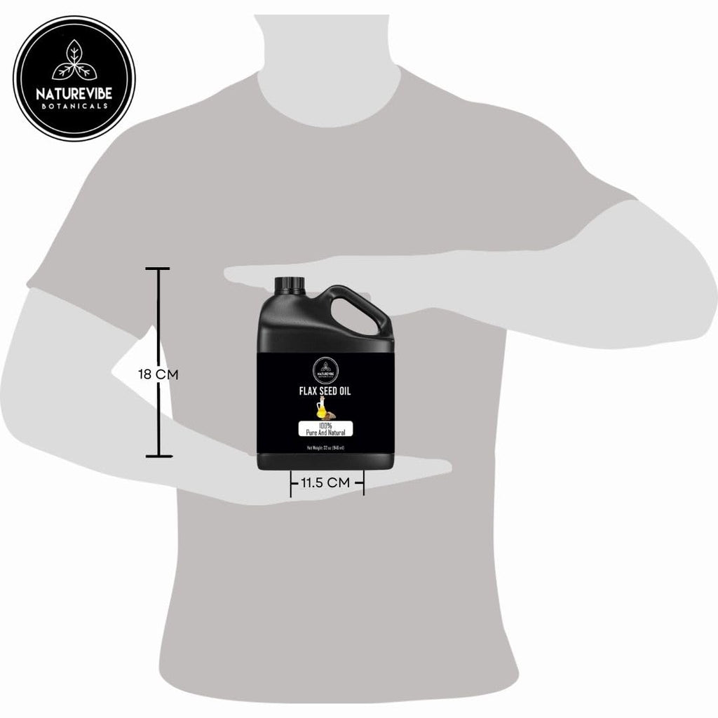 Naturevibe Botanicals Flaxseed Oil 32 Ounces | 100% Pure and Natural | Great for Skin Care and Hair Care