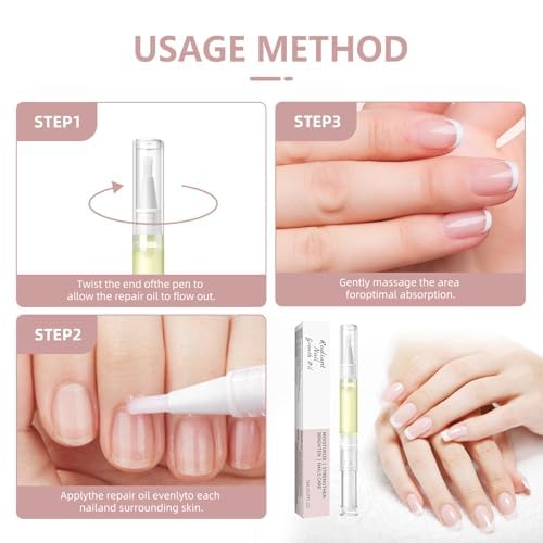 4PCS Cuticle Oil Pen， Nail Growth and Strengthener，Nail Growth Oil，Nail Hardener for Damaged nails