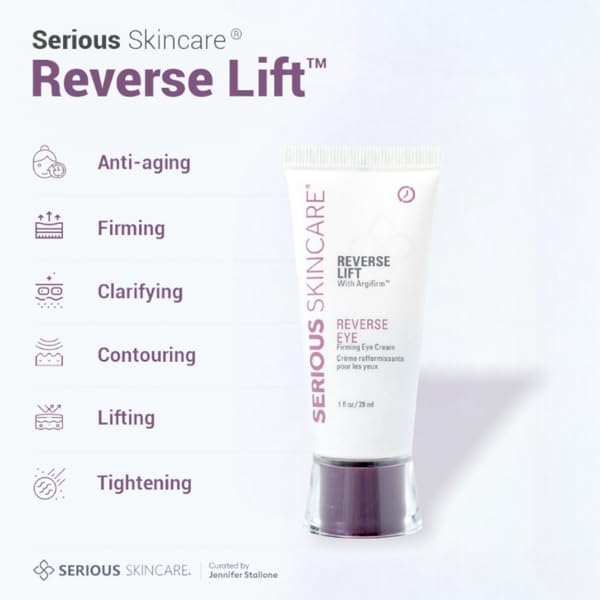 Serious Skincare - Reverse Lift Eye Cream Moisturizer with Peptides - Skin Firming Wrinkle Formula - Temporarily Lift & Firm Eye Lids and Eye Area – Women, Men - 1 Fl. Oz.