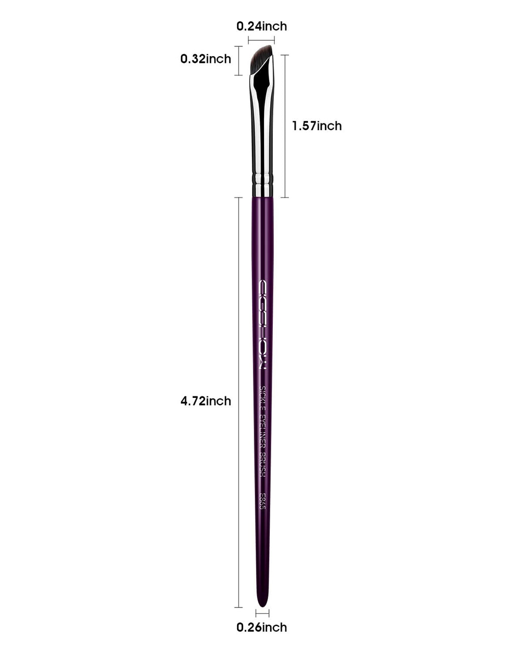 Eyeliner Brush, EIGSHOW Sickle Angled Gel Eyeliner Makeup Brush for Precise Eye Liner, Eyebrow, Eyelid with Ultra Thin Vegan Bristles (E865 Purple)