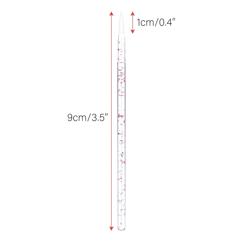 G2PLUS 100PCS Disposable Liner Brushes, Eyebrow and Liner Brush Applicator, Cosmetic Eye Wands for Lip Liners, Eye Makeup, Eyelashes and Detail Painting (Crystal Pink)