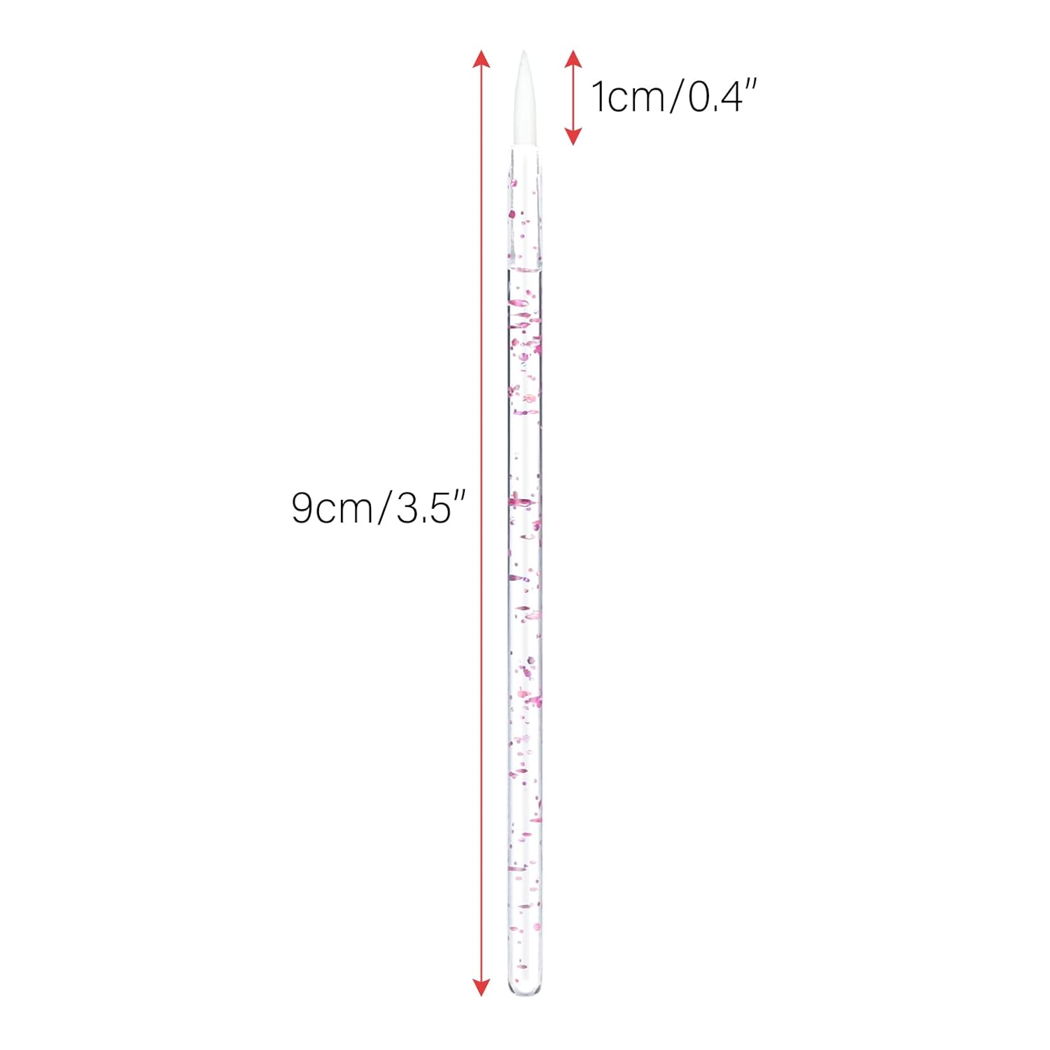 G2PLUS 100PCS Disposable Liner Brushes, Eyebrow and Liner Brush Applicator, Cosmetic Eye Wands for Lip Liners, Eye Makeup, Eyelashes and Detail Painting (Crystal Pink)