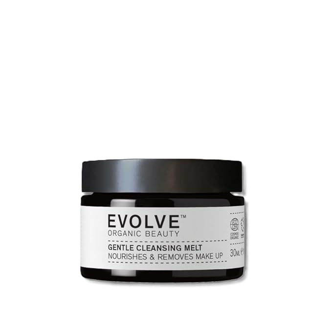 Evolve Organic Beauty - Gentle Cleansing Melt Balm | Soothe, Hydrate, Remove Make Up, Nourish | Baobab Oil, Vanilla | Small-Batch, Vegan Clean Beauty (1 oz | 30 mL) Package May Vary