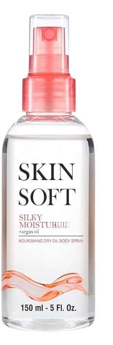 Skin Soft Original Silky Moisture Nourishing Argan Dry Oil Spray Bonus Size Pro Moisture Body Oil Dry skin Formula | 150 ml-5.0 fl oz Sprayable Formula – Store at Room Temperature