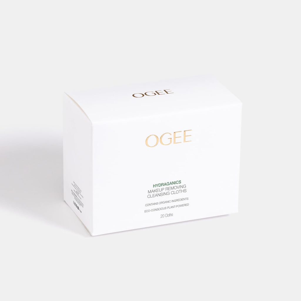 Ogee Gentle Makeup Remover Wipes - Moisturizing Makeup Wipes - Nourishing Formula of Jojoba Oil, Aloe Vera & Essential Oils - Facial Cleansing Cloths (20ct)