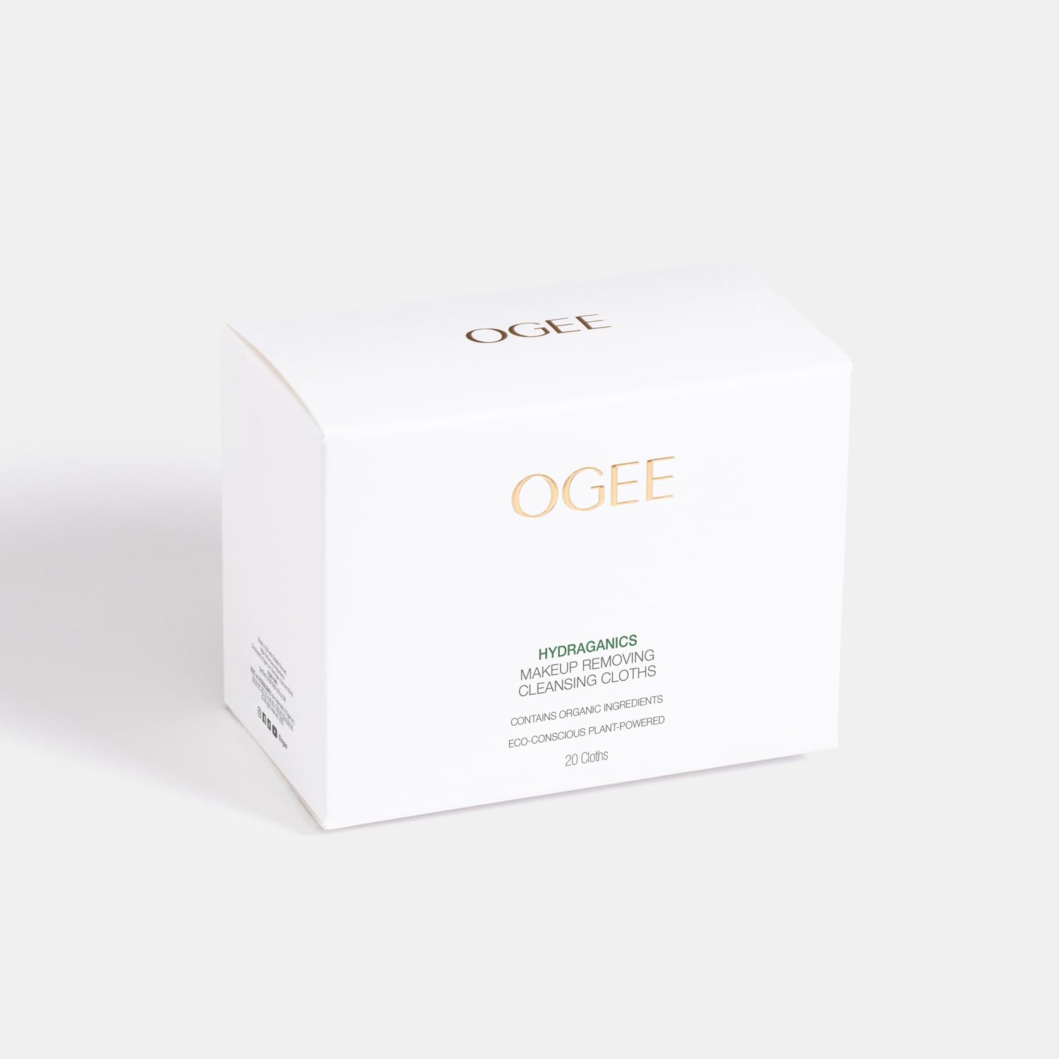 Ogee Gentle Makeup Remover Wipes - Moisturizing Makeup Wipes - Nourishing Formula of Jojoba Oil, Aloe Vera & Essential Oils - Facial Cleansing Cloths (20ct)