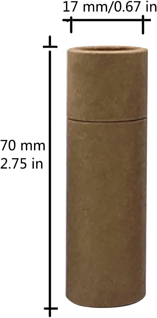 12 Pcs 0.3 Oz Paperboard Lip Balm Tubes 10ml Empty Cardboard Krafts Tubes Lipstick Tube Refillable Lip Gloss Container Solid Perfume Tubes Chapstick Container for DIY Cosmetic Samples Deodorant(Brown)