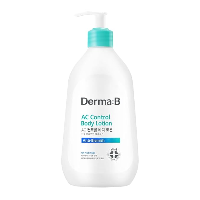 Derma B | AC Control Body Lotion | Moisturizer for Anti-Blemish & Pimples | Water-Oil Control | Hypoallergenic Solution for All Skin Types | Body Cream for Soothing & Refreshing | 13.52 fl oz (400ml)