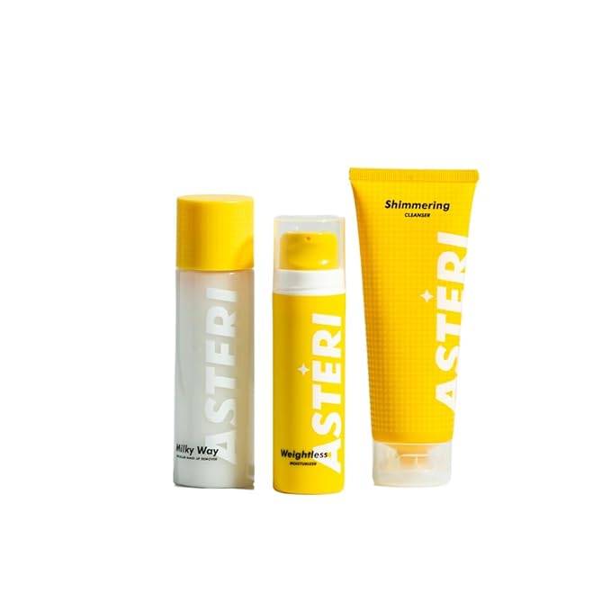 Alumni Skincare The 3 Piece Skin Care Set - Micellar Makeup Remover, Shimmering Cleanser and Weightless Moisturizer Skin Care Gift Set - Essential Radiating Vegan Skincare Kit