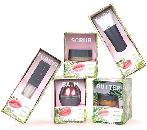 LIQUE Cosmetics Lip Mask for Dry, Cracked Lips, Ultra-Hydrating with a Hint of Color, Hemp Oil, 0.5 Oz.