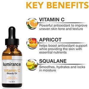 Anti-Aging Vitamin C Beauty Oil for Face, Increase Collagen Production, Promote Even Complexion, Healthy Glow, Intense Antioxidant Protection for All Skin Types, 30ml/1 fl oz