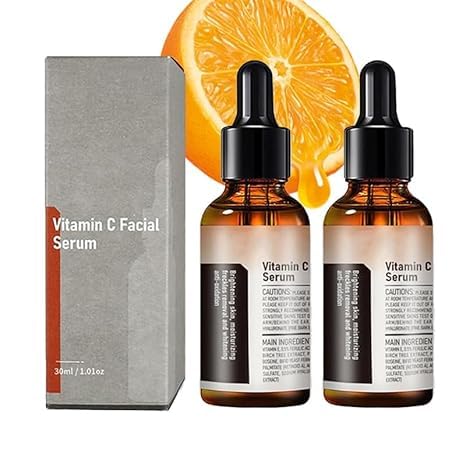 2PCS Vitamin C Facial Serum Essence, Hydration, Skin Moisturized, Vitamin C Serum, Anti Aging & Wrinkle Facial Serum（30ml / 1.01oz）
