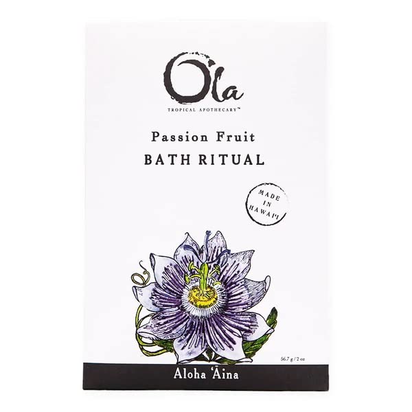 Ola Tropical Apothecary Passion Fruit Scented Hawaiian Sea Salt Bath Rituals - 2 oz