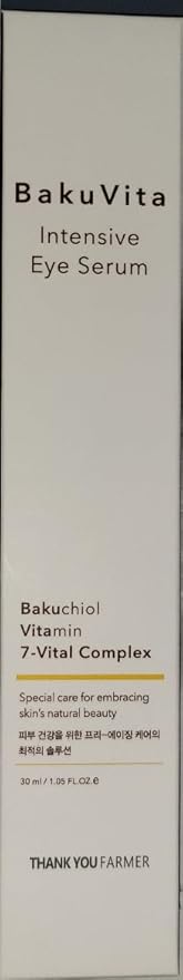 THANKYOU FARMER BakuVita Intensive Eye Serum - Retinol Alternative Bakuchiol, Vitamin C Eye Cream, Vitamin E, Korean Eye Cream for Fine Lines 1.05 Fl oz (30ml)