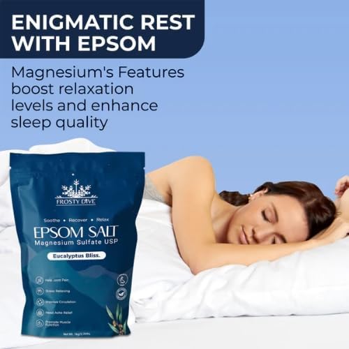 Frosty Dive Epsom Salt - Pure Epsom Salt Soak, Magnesium Sulfate USP, Fine Grain, Fragrance-Free, Soothing Bath Salts for Relaxation, Muscle Recovery, Sleep Support & Skin Care