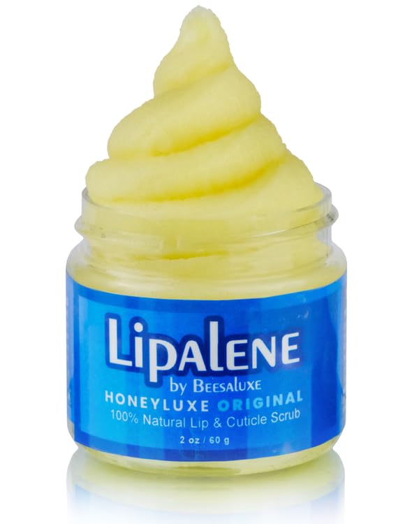 Lipalene HoneyLuxe - 100% Natural Lip & Cuticle Scrub - Hypoallergenic (Original) (2 oz, Original (Unscented))