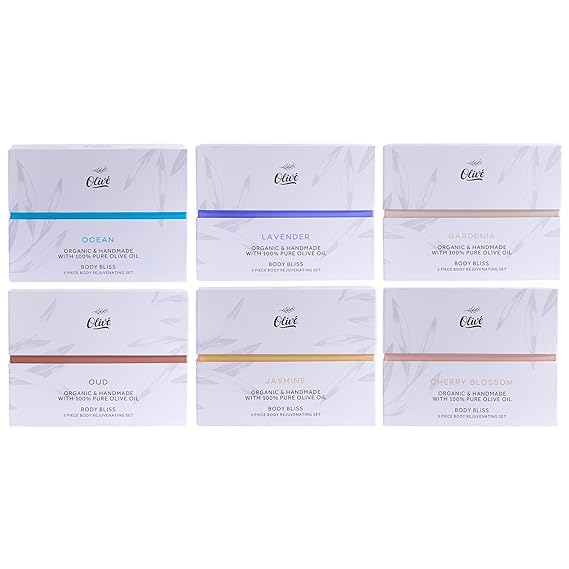 Made with Natural Ingredients 100% Pure Olive Oil Gift Box 5 Piece - Jasmine