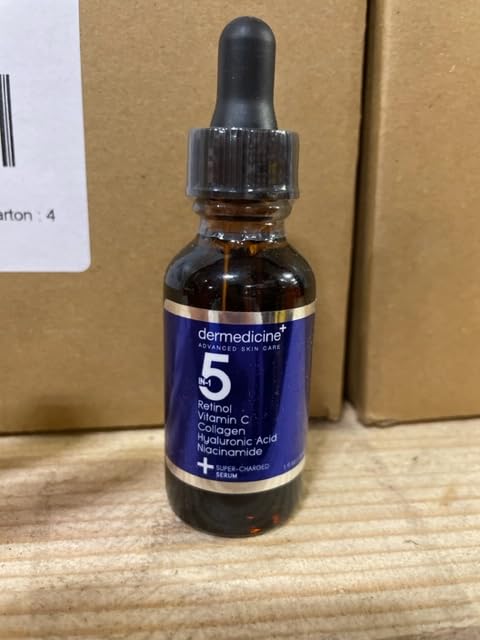 5 in 1 Potent Face Serum with Retinol, Vitamin C, Collagen, Hyaluronic Acid, Niacinamide | May Help Improve Appearance of Fine Lines and Reduce Appearance of Dark Spots | 2 fl oz / 60 ml