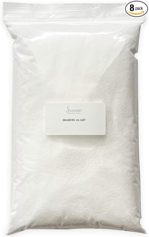 Soapeauty Dendritic Salt 8 OZ | Premium Fine Salt Grain Body Scrub, Milk Bath Exfoliant for Relaxation