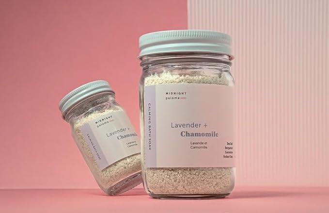 Midnight Paloma Lavender + Chamomile Calming Bath Soak 4oz, White