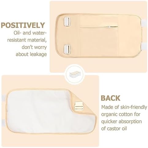 Castor Oil Pack, 8-Piece Reusable Organic Castor Oil Pack Kit, Suitable for Chest, Neck, Waist, Back, and Knees, Customizable Pressure Sticker Flexible Tape, Machine Washable