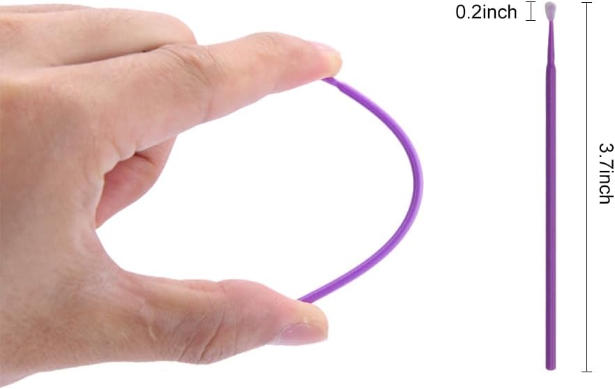 400PCS Disposable Micro Swabs for Eyelash Extension with Storage Box, 2.0mm Precision Head - Multi-Use for Makeup App/Correction, Jewelry & Computer Cleaning (Black)