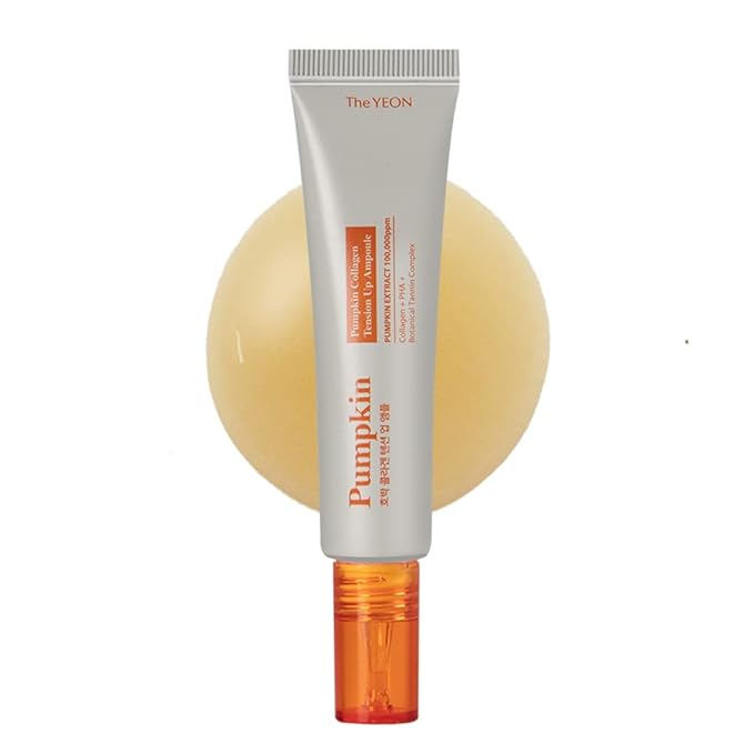 TheYEON Pumpkin Collagen Tension Up Ampoule / 20ml 0.67 fl.oz/Pore care,elasticity,skin nutrition/korean skin care, For Face Moisturization,Smoothening,and Even Tone-Skin Firming Hydrating