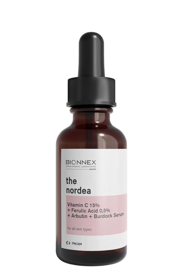 The Nordea 15% Vitamin C Face Serum 30ml - Skin Brightening Formula for Dark Spots, Fine Lines, Wrinkles, and Even Skin Tone - Enhanced Skin Nourishing Solution - Fast-Absorbing Serum for Radiant Skin