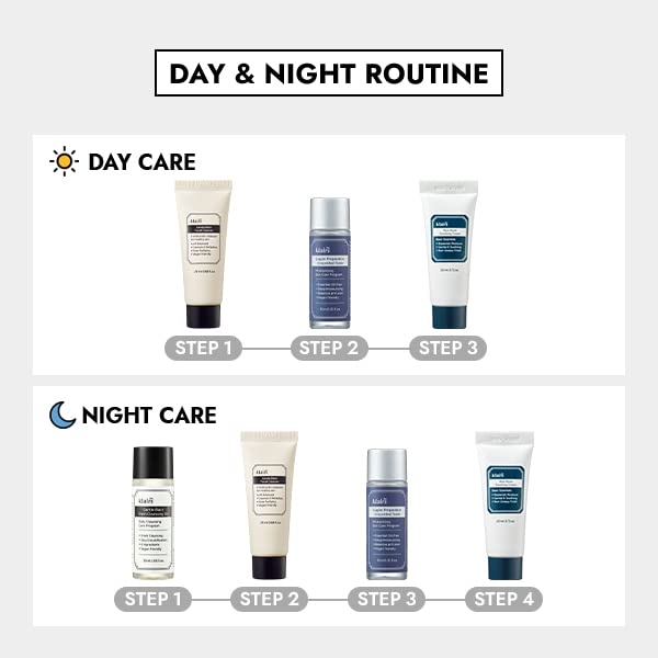 [DearKlairs] Skincare Trial Kits, Valentine's Galentine's Day Gifts, 4 minis, cleansing oil, cleanser, toner, cream, Travel must haves, Gifts for Women, mom