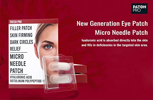 PATCH PRO Micro Eye Patch Hyaluronic Acid Fine Lines, Puffy Eyes, Forehead Lines Microneedle length 0.25mm Patches 4 Pairs