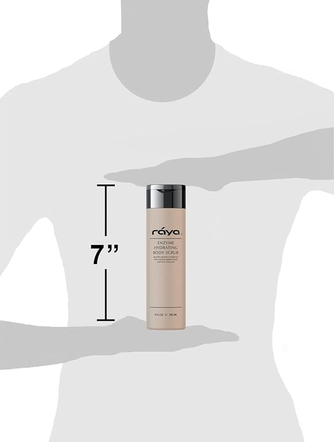 RAYA Enzyme Hydrating Body Scrub 8 oz Orange Vanilla Scent (S-104) | Gentle and Exfoliating Body Scrub | Made with Seaweed, Jojoba Beads, and Fruit Enzymes