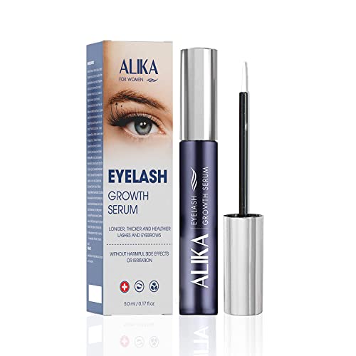 ALIKA Eyelash Growth Serum for Women – Natural & Prostaglandin-Free Lash and Brow Enhancer with Redensyl, Peptides & Biotin, Helps Grow Longer, Thicker, Fuller Lashes, Gentle for Sensitive Eyes [5ML]