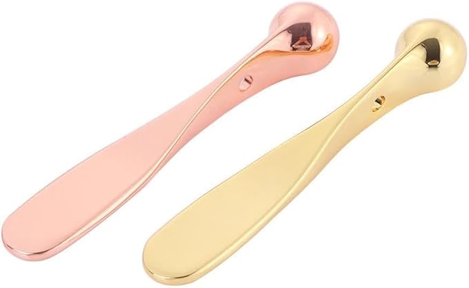 Eye Cream Spoon, Cosmetic Spatulas Eye Roller Massage Stick Eye Cream Applicator Eye Massage Tool Skin Care Tool for Women Creams Skin Care (Gold)
