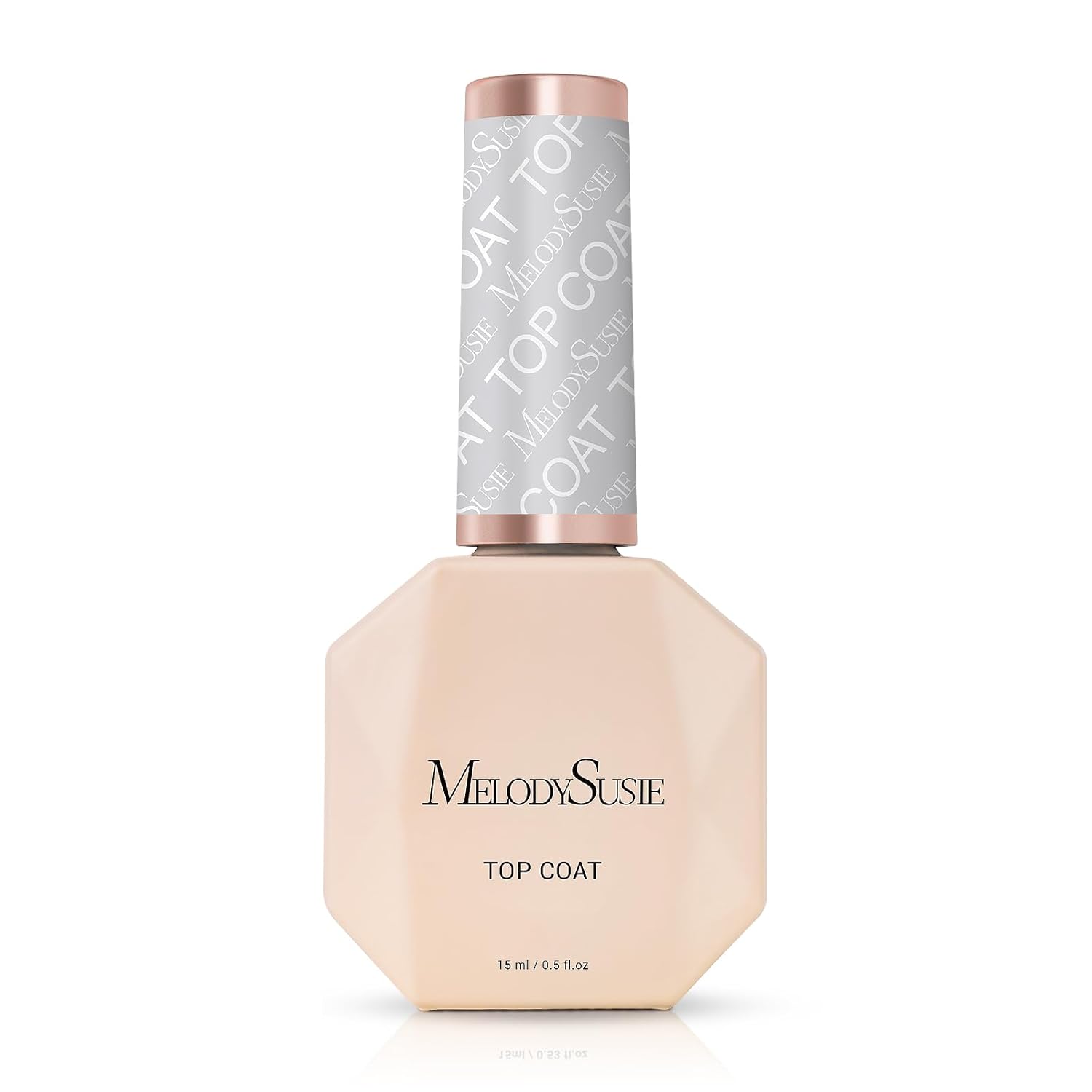 MelodySusie Top Coat No Wipe Glossy Long Lasting Shine Finish Soak Off UV LED Nail Lamp Nail Polish Art Design Manicure Kit Perfect Gifts for Women Girls 1 Pcs 15ml Clear