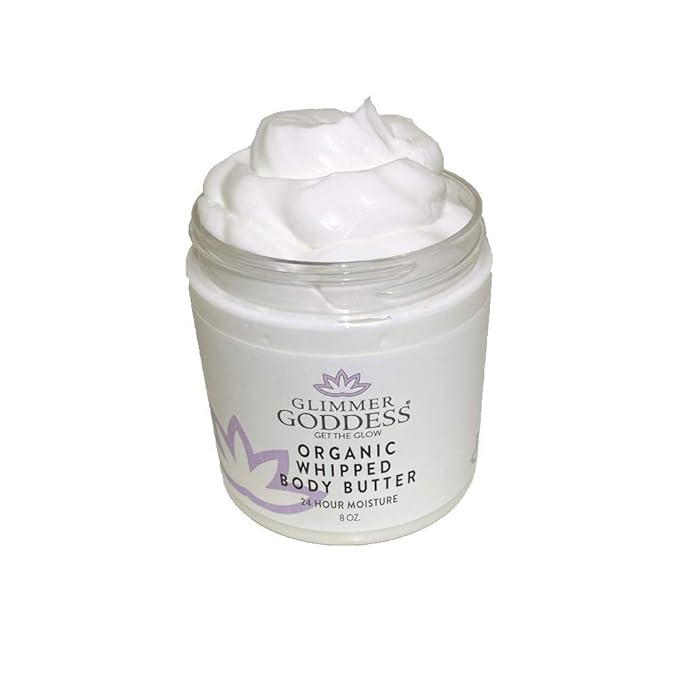 GLIMMER GODDESS Organic Whipped Body Butter (Sandalwood & Vanilla Bean) 8 oz