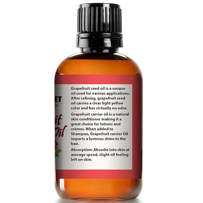 Mayan's Secret 100% Pure Grapefruit Seed Oil, Premium Quality/Undiluted/Refined Cold Pressed/4 fl oz Glass Jar