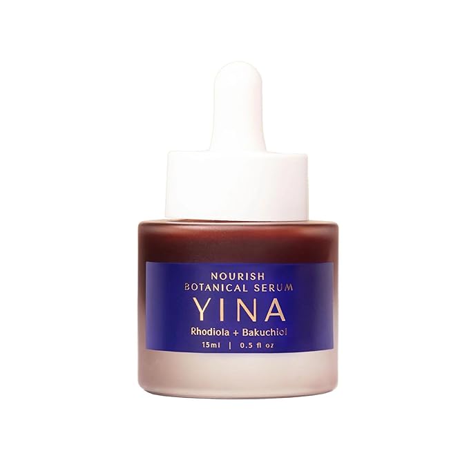 YINA - Nourish Botanical Serum With Rhodiola + Bakuchiol | Sustainable, Cruelty-Free, Clean Skincare (0.5 fl oz | 15 ml)