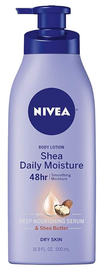 NIVEA Shea Nourish Body Lotion with Deep Nourishing Serum and Shea Butter, 48-Hour Moisturizing Body Lotion for Dry Skin, Nourishes and Smooths Dry Skin, 16.9 Fl Oz Pump Bottle