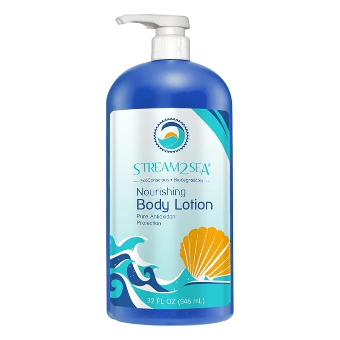 STREAM 2 SEA Nourishing Body Lotion For Dry Skin, 32 Fl oz Vitamin E Squalene Reef Safe and Paraben Free After Sun Moisturizing Body Lotion, Nourish and Protect Skin from Sun Exposure and Dry Weather